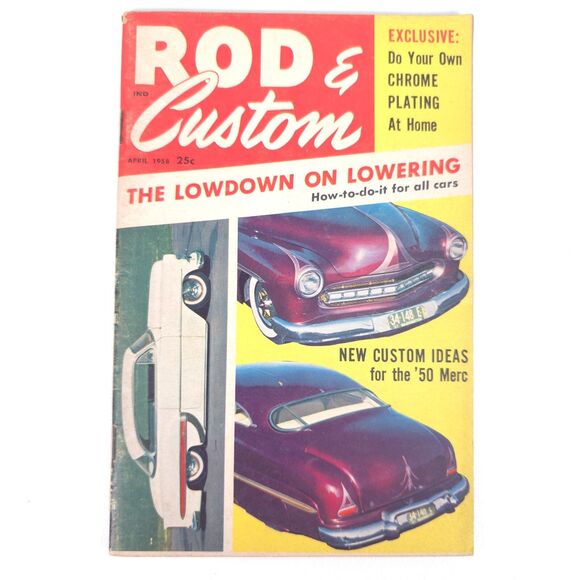 VTG Rod & Custom Magazine April 1958 Advertising Mercury Garage Art No Label - Picture 1 of 6